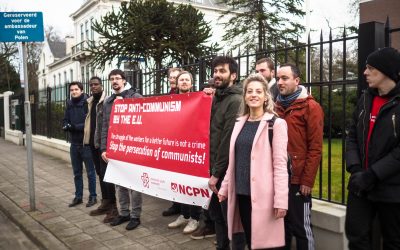 Protest at the Polish embassy against the persecution of communists