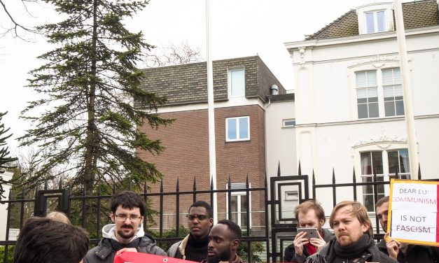 Protest at the Polish embassy against the persecution of communists