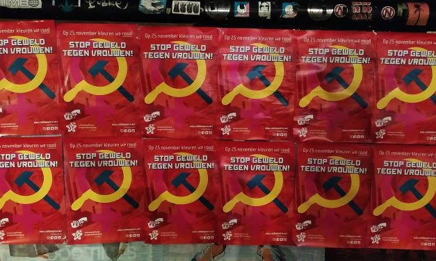 Posteractie op Internationale dag tegen geweld tegen vrouwen